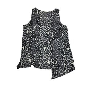 Express Animal Print‎ Tank Top Sleeveless Casual Blouse Gray Black Size M